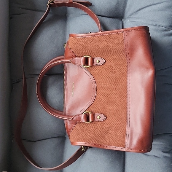 Lucky Brand Cowhide Leather Crossbody Top Handle Satchel - Picture 2 of 16